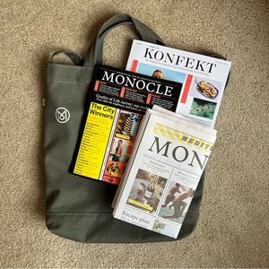 Monocle Magazine Canvas Tote Bag + Summer Edition Magazine Konfekt | Olive Green